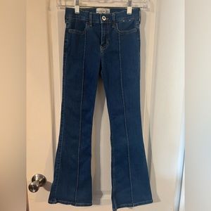 Abercrombie Kids girls high rise flare dark wash jeans regular length 9/10